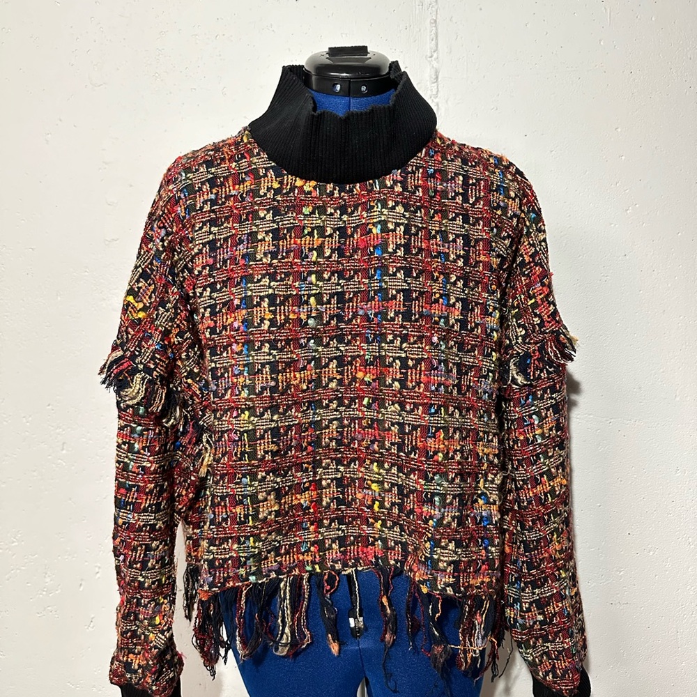 Zara drop shoulder waist length sweater